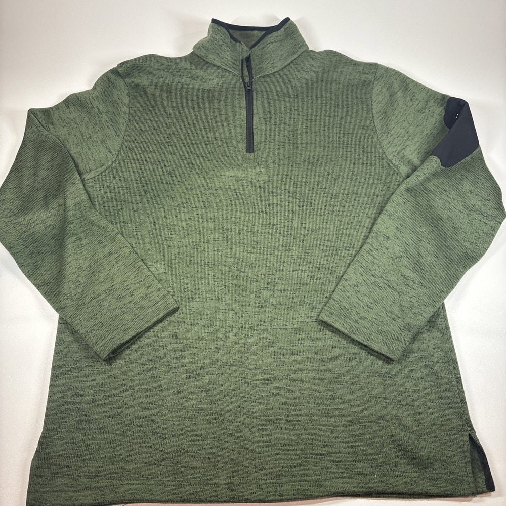 VTG Canyon Creek Green quarter zip sweater w/ zipper pocket on sleeve - Size L